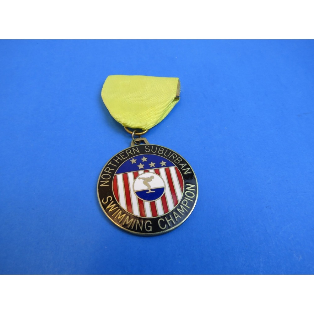 Vintage Northern Suburban Swimming Champion Medal Award Pin